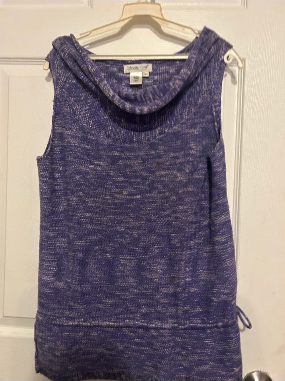 Coldwater Creek Heathered Purple Sleeveless Cowl Neck Tank